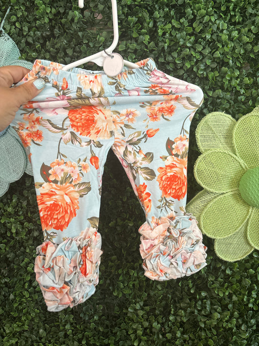 Little Girl Floral Ruffle Bottoms