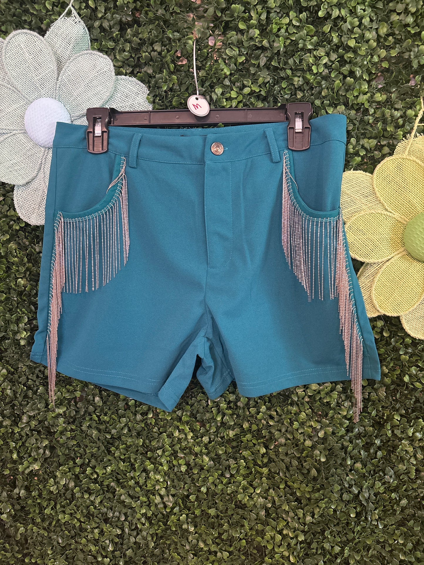 Fringe Shorts - Teal