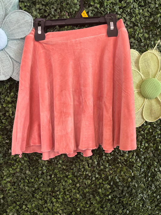 Little Girls Velvet Skirt - Mauve/ Pink